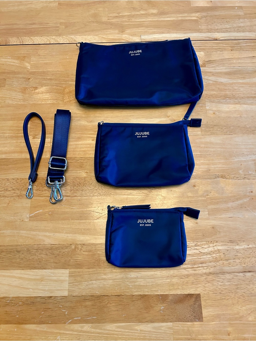 JuJuBe 3 Piece Pouch Set Navy